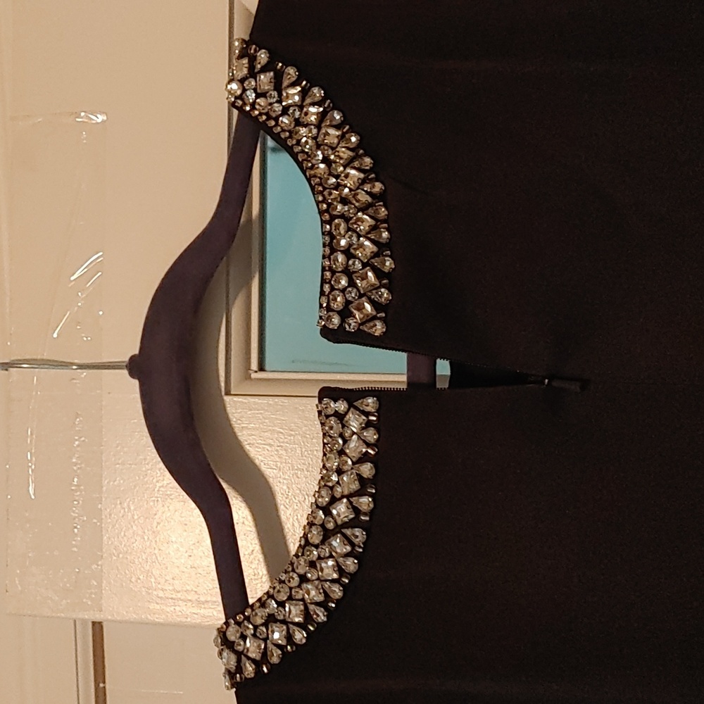 Mac Duggal Embellished Neck Trumpet Gown Black Size 14 - Picture 9 of 10